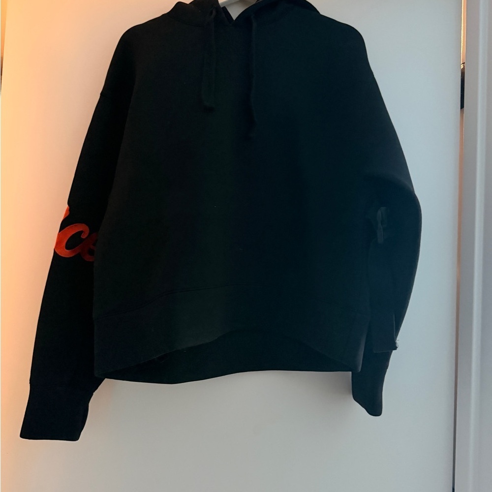 H&M limited edition vintage Black and orange Hooded Belted hoodie size XS - Picture 4 of 10